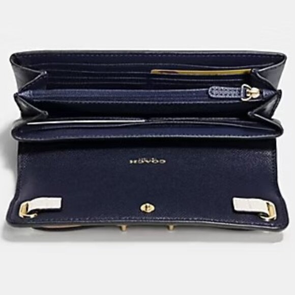 NWT Coach F53910 Envelope Wallet Navy Blue Quilted Leather $295 Imperfect As Is - Picture 2 of 13